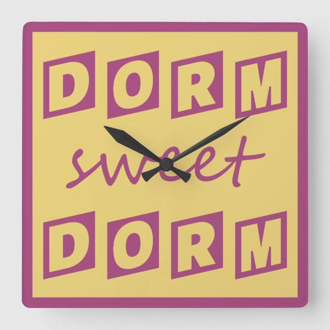 horloge murale "Dorm Sweet Dorm" (Recto)