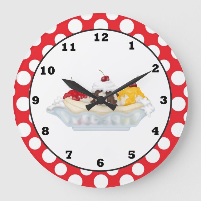 Horloge murale douce de festin de banana split (Recto)