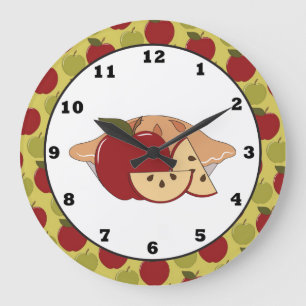 Horloge murale douce de festin de tarte aux pommes