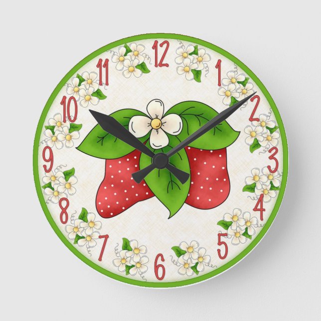 Horloge murale douce de fraises (Recto)