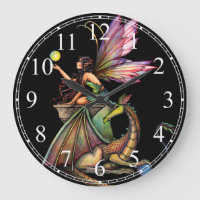 Horloge murale Dragon's Orbs gothique fée dragon