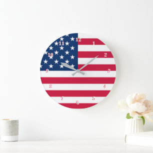 Horloge murale drapeau américain patriotique