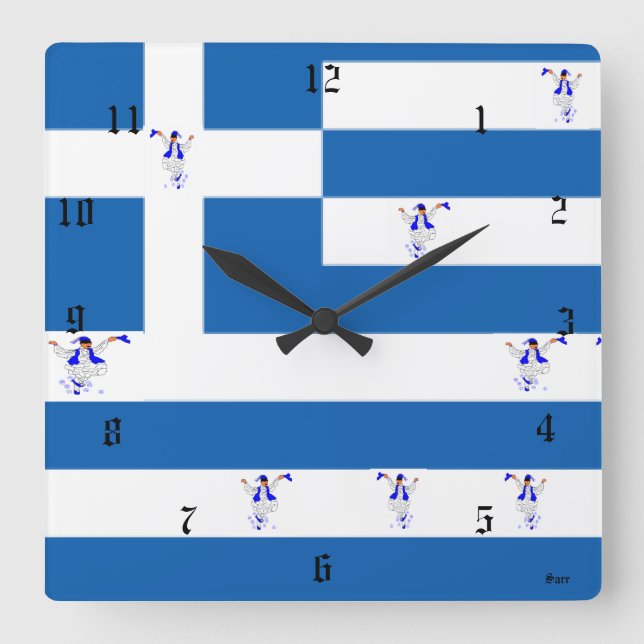 Horloge murale / Drapeau grec (Recto)