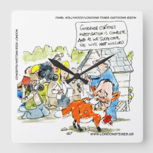 Horloge murale drôle de Chris Christie Cartoon