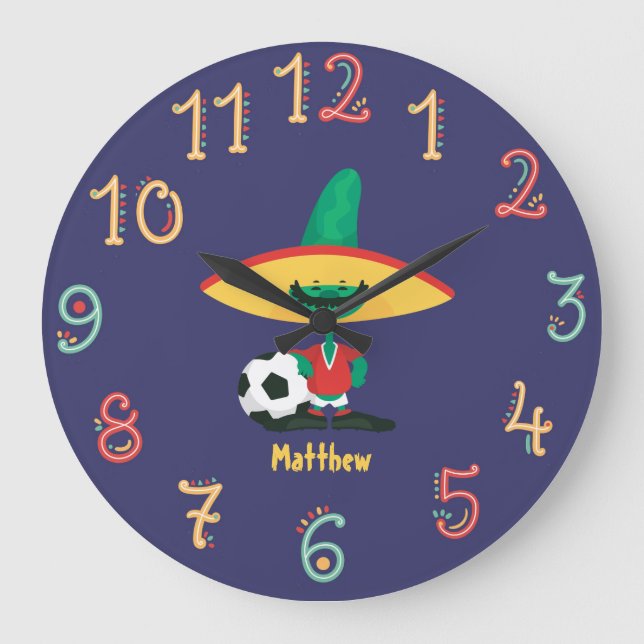 Horloge murale drôle de football mexicain pour gar (Recto)