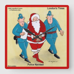 Horloge murale drôle de Police Navidad