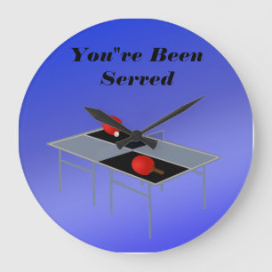 Horloge murale drôle de tennis de table bleu