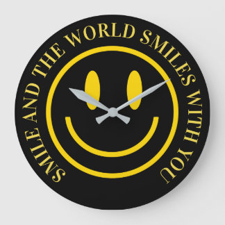 Horloge murale drôle de visage sourire