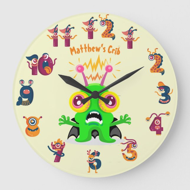 Horloge murale drôle et cool nommée Kids Slime Mon (Recto)