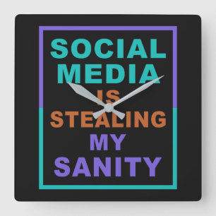 Horloge murale drôle "médias sociaux"
