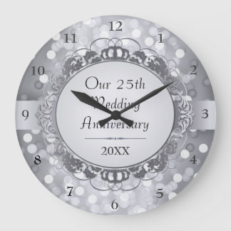 Horloge murale du 25e anniversaire du Bokeh en arg