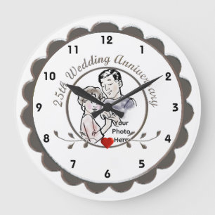 Horloge murale du 25e anniversaire du Mariage