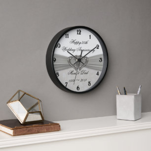 Horloge murale du 25e anniversaire du Mariage Dama