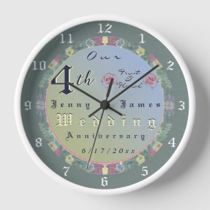 Horloge murale du 4e anniversaire du Mariage