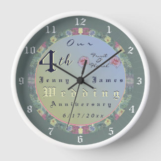Horloge murale du 4e anniversaire du Mariage