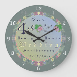 Horloge murale du 4e anniversaire du Mariage