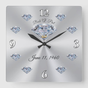 Horloge murale du 60e anniversaire pour Bob et Pat