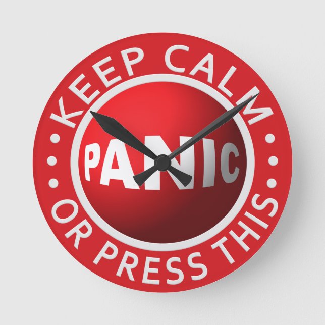 Horloge murale du bouton de panique (Recto)