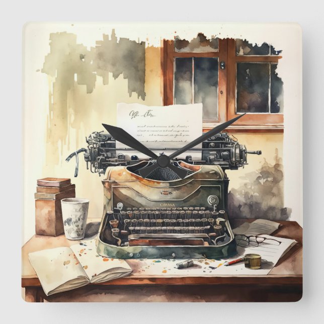 Horloge murale du bureau de la machine à écrire vi (Recto)