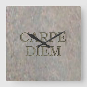 Horloge murale du carré Carpe Diem Stone