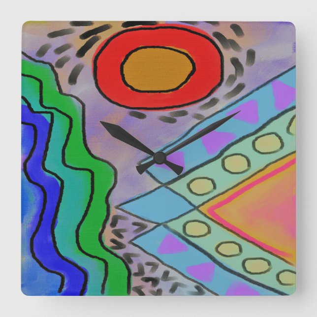 Horloge murale du Carré d'art Abstrait (Recto)