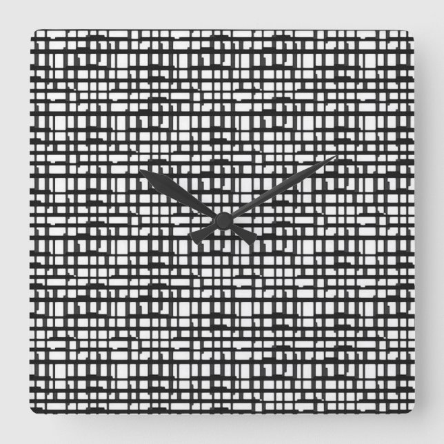 Horloge murale du Carré de grille optique Abstrait (Recto)