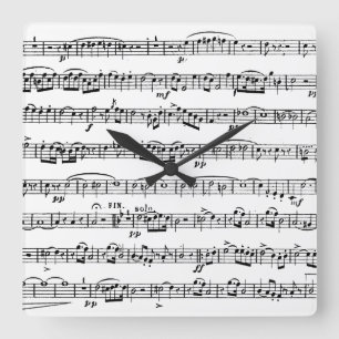 Horloge murale du Carré de musique feuille