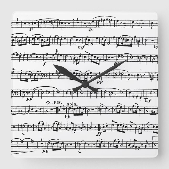 Horloge murale du Carré de musique feuille (Recto)