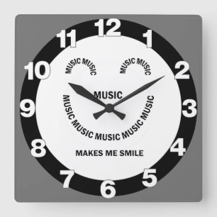 Horloge murale du Carré de sourire de musique