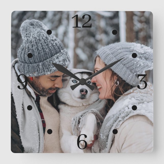 Horloge murale du Carré photo de famille personnal (Recto)
