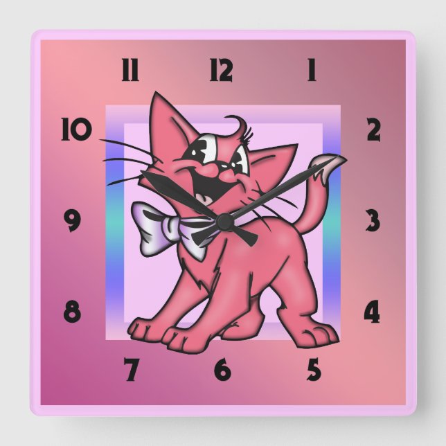 Horloge murale du chat de dessin (Recto)