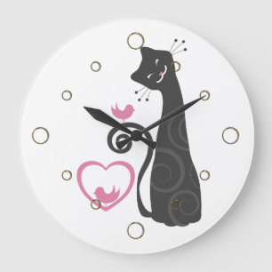Horloge murale du chat souriant moderne