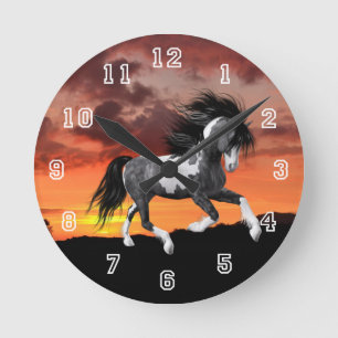 Horloge murale du Cheval de Peinture sauvage