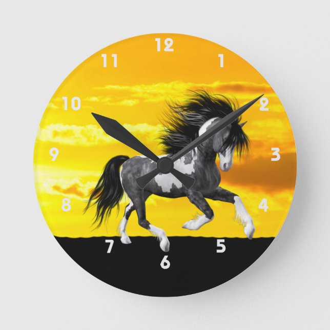 Horloge murale du Cheval de Peinture sauvage (Recto)