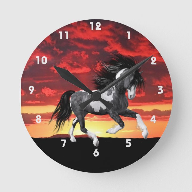 Horloge murale du Cheval de Peinture sauvage (Recto)