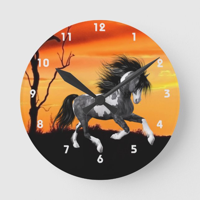 Horloge murale du Cheval de Peinture sauvage (Recto)