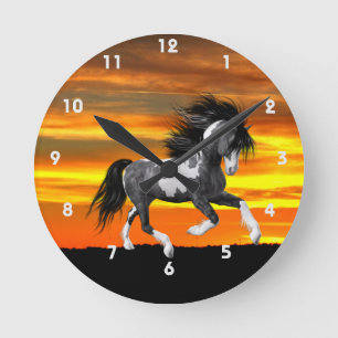 Horloge murale du Cheval de Peinture sauvage