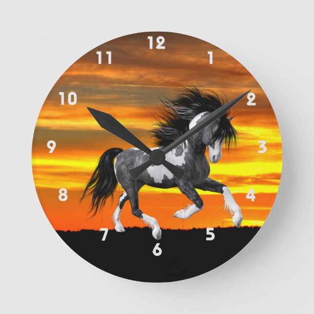Horloge murale du Cheval de Peinture sauvage (Recto)