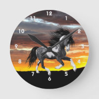 Horloge murale du Cheval de Peinture sauvage