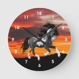 Horloge murale du Cheval de Peinture sauvage