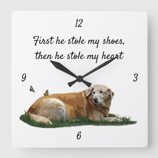 Horloge murale du chien de race mixte du Labrador  (Recto)