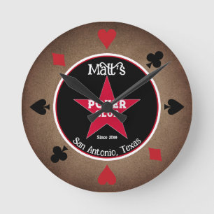 Horloge murale du club de poker Cowboy