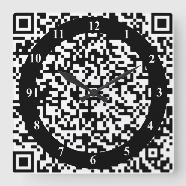 Horloge murale du code QR - Bac d'art et blanc (Recto)
