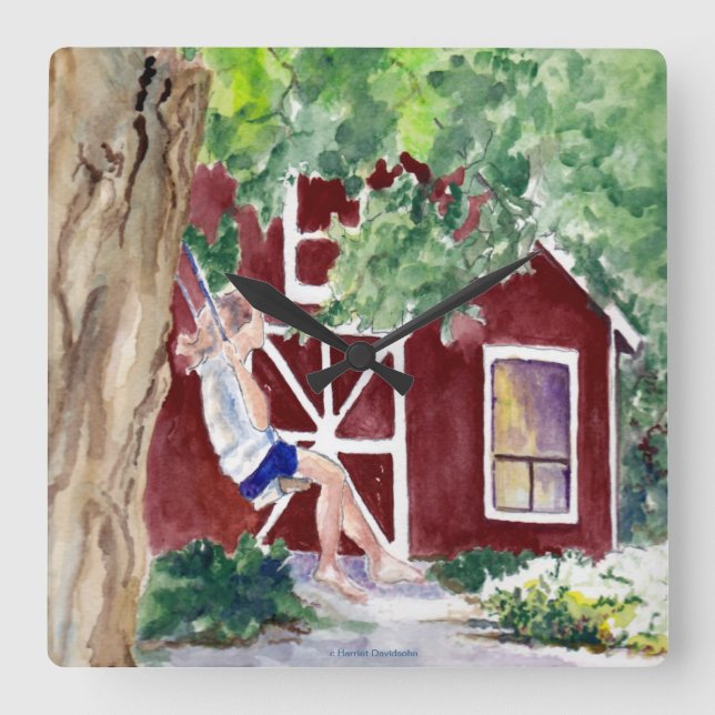 Horloge murale du concepteur - Fille sur aile - Aq (Recto)
