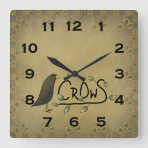 Horloge murale du corbeau de pays principal