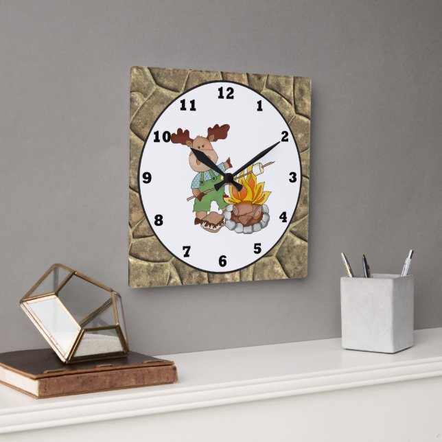 Horloge murale du dessin animé Camping Moose (Bureau)