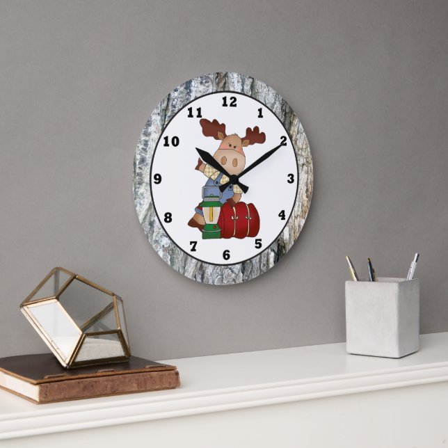 Horloge murale du dessin animé Camping Moose (Bureau)