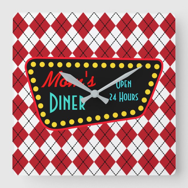 Horloge murale du diner de maman rétro  (Recto)