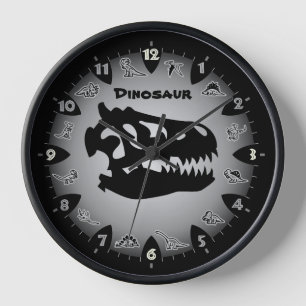 Horloge murale du dinosaure gris Bedrock