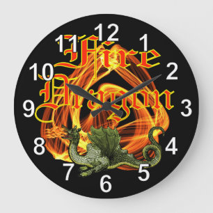Horloge murale du dragon-feu